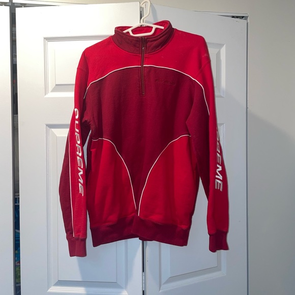 Supreme speedway half zip cardinal red